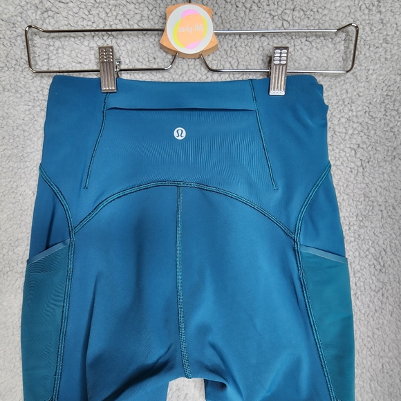 lululemon athletica Pants - Lululemon High Waist Teal Dark Uniform Blue Double Day Run Lift Fit Size 6